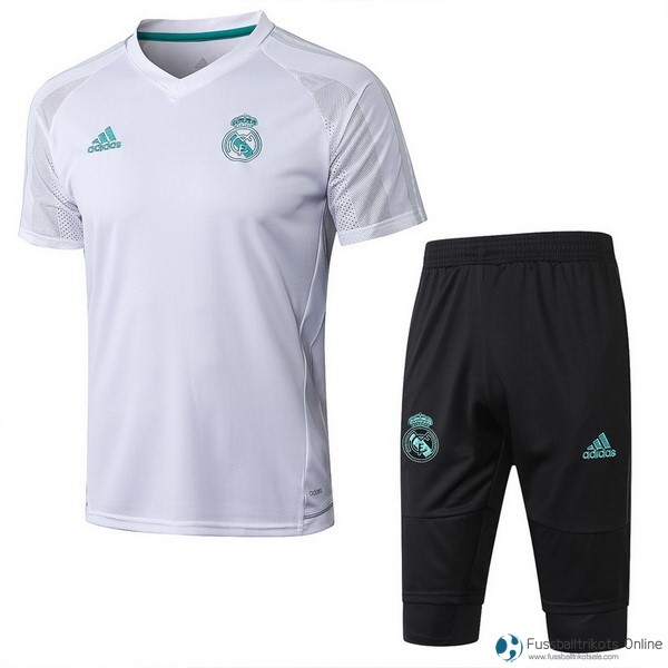 Real Madrid Trainingsshirt Komplett Set 2017-18 Weiß Schwarz Fussballtrikots Günstig